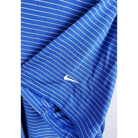 Nike Golf Blue Polo Shirt Men's XL Striped Short Sleeve Stretch Tour Performance - Picture 4 of 6